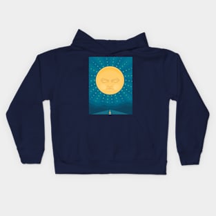 Sleeping Moon over Mountains Kids Hoodie